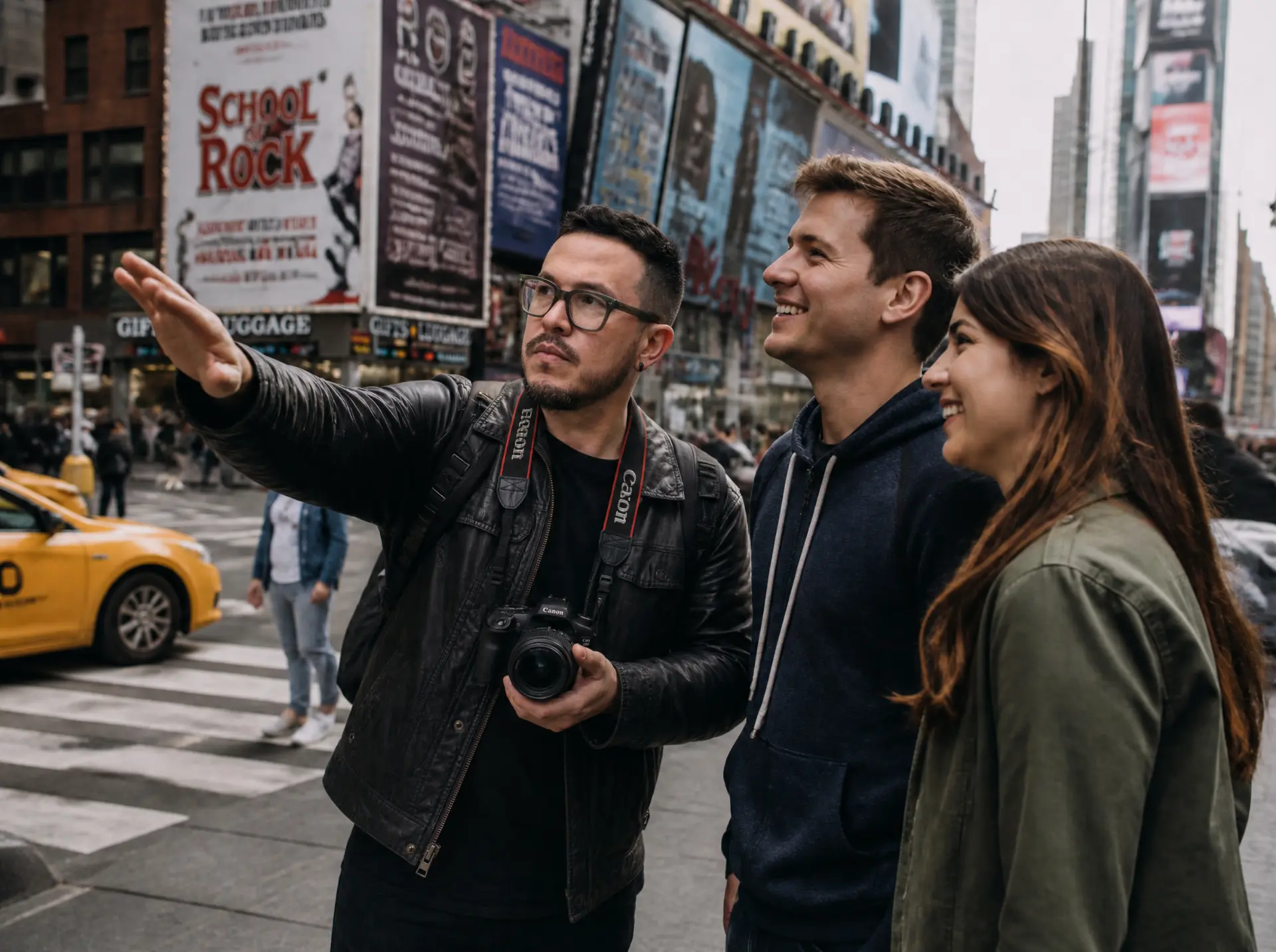 The founder of Life Is A Game guiding guests through the streets of New York